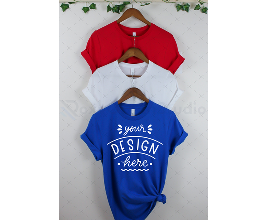 Bella Canvas 3001 Mockup – 4th of July Red, White & Blue T-Shirt Mockup