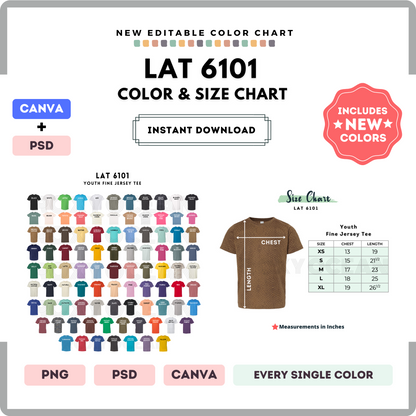 LAT 6101 Color and Size Chart