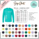 Editable Bella Canvas 3501 Size + Color Chart