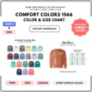 Editable Comfort Colors 1566 Color + Size Chart