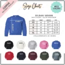 Editable Gildan 18000B Size + Color Chart