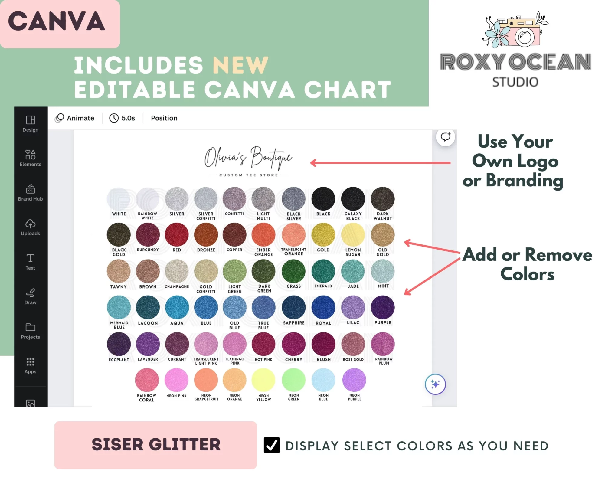 Editable Siser Glitter Color Chart - Image 2