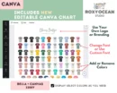 Editable Bella Canvas 3200Y Color + Size Chart