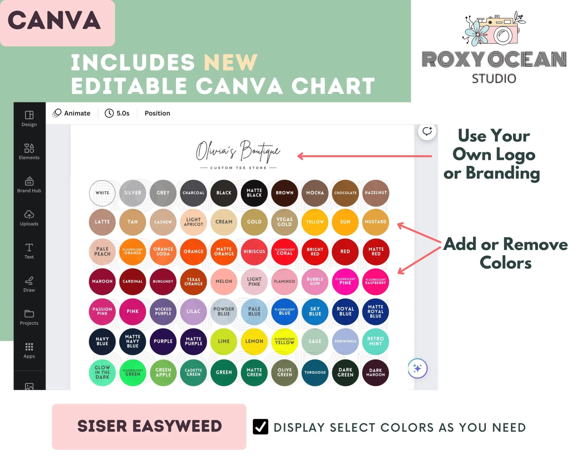 Editable Siser EasyWeed Color Chart - Image 2