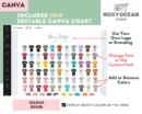 Editable Gildan 8000B Color + Size Chart