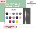 Editable Bella Canvas 3001B Color + Size Chart