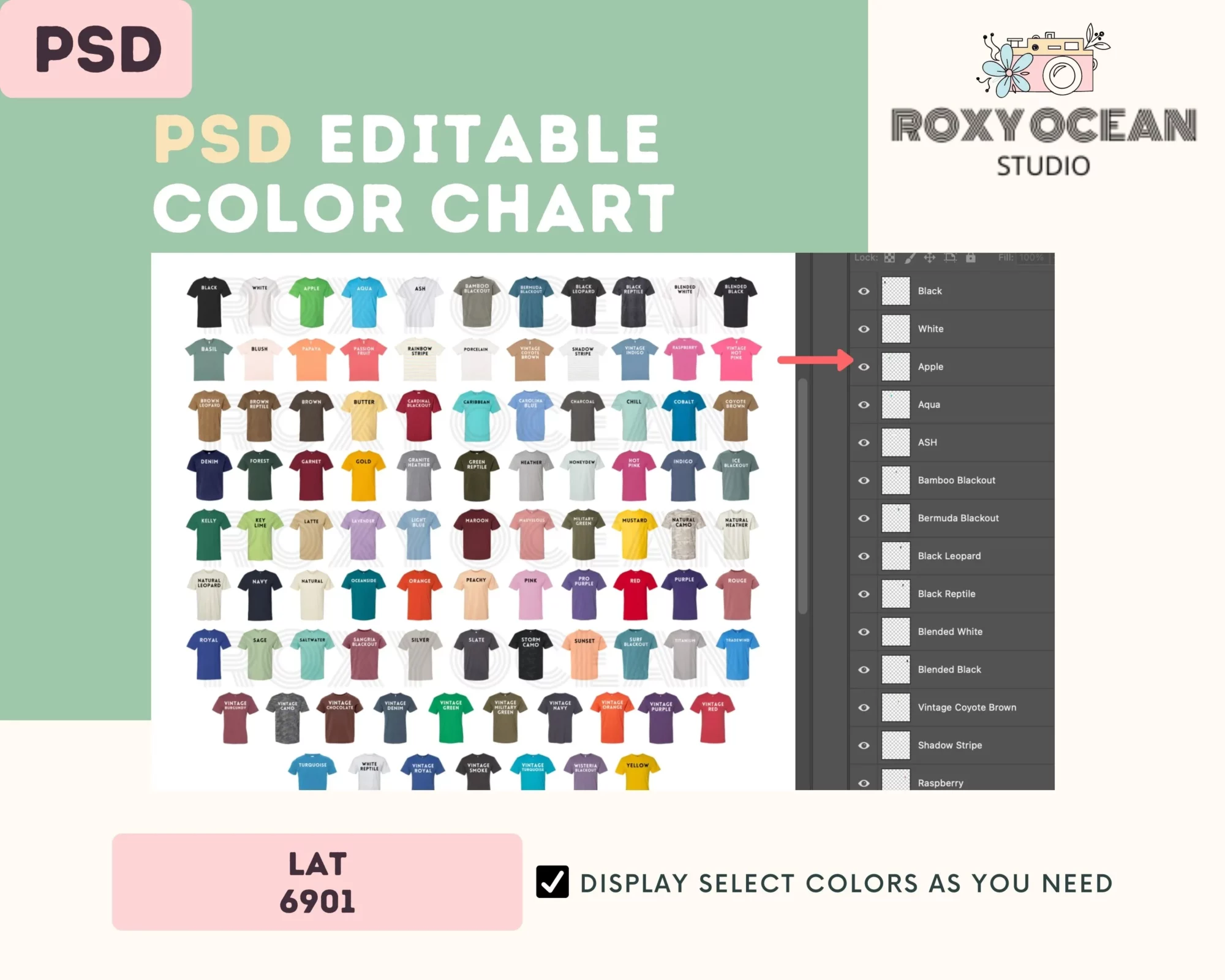 Editable LAT 6901 Color + Size Chart - Image 3