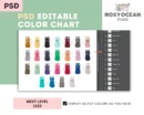 Editable Next Level 1533 Color + Size Chart