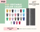 Editable Next Level 1540 Color + Size Chart