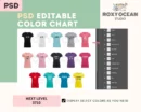 Editable Next Level 3710 Color + Size Chart