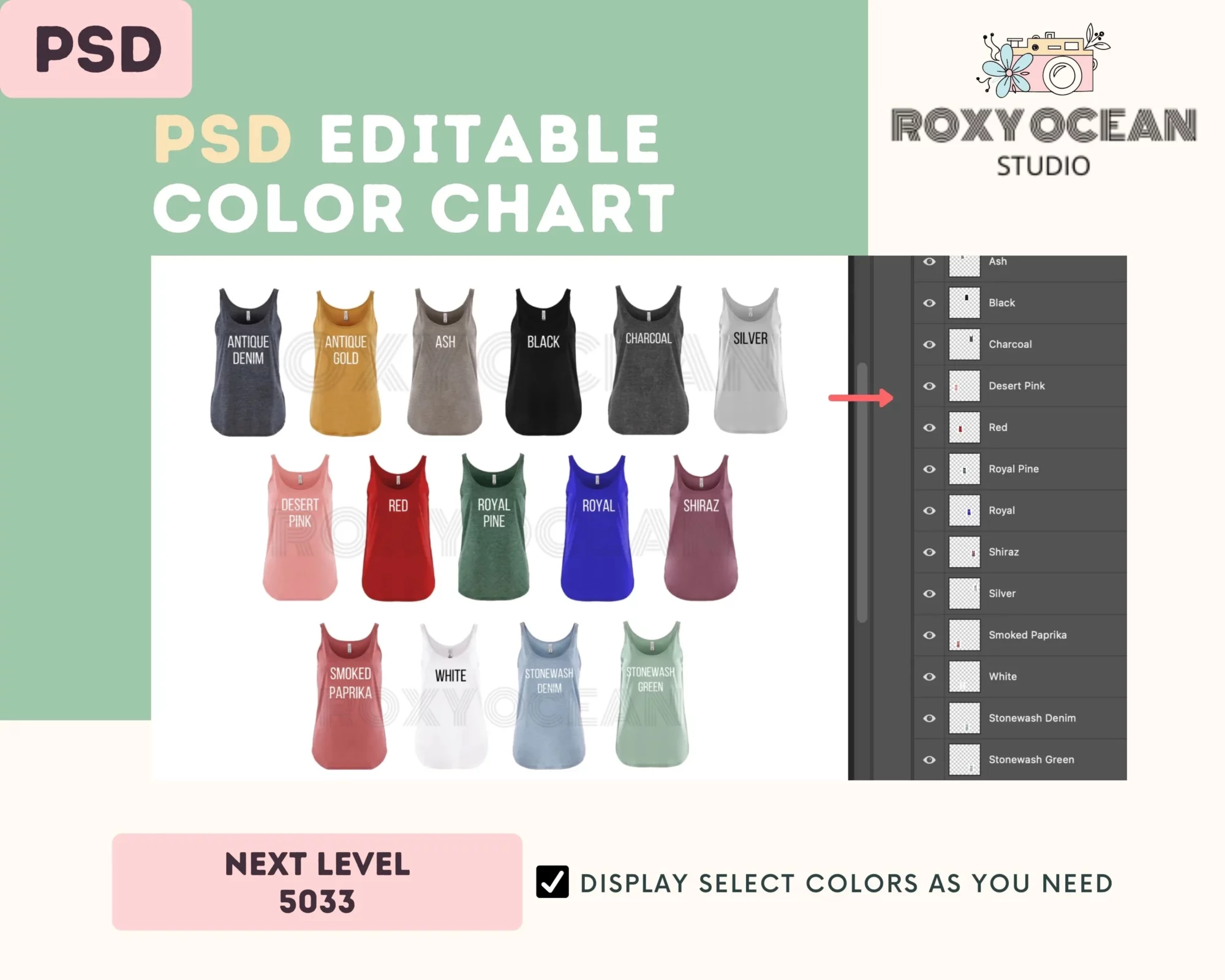 Editable Next Level 5033 Color + Size Chart - Image 3