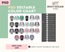 Editable Next Level 6051 Color + Size Chart