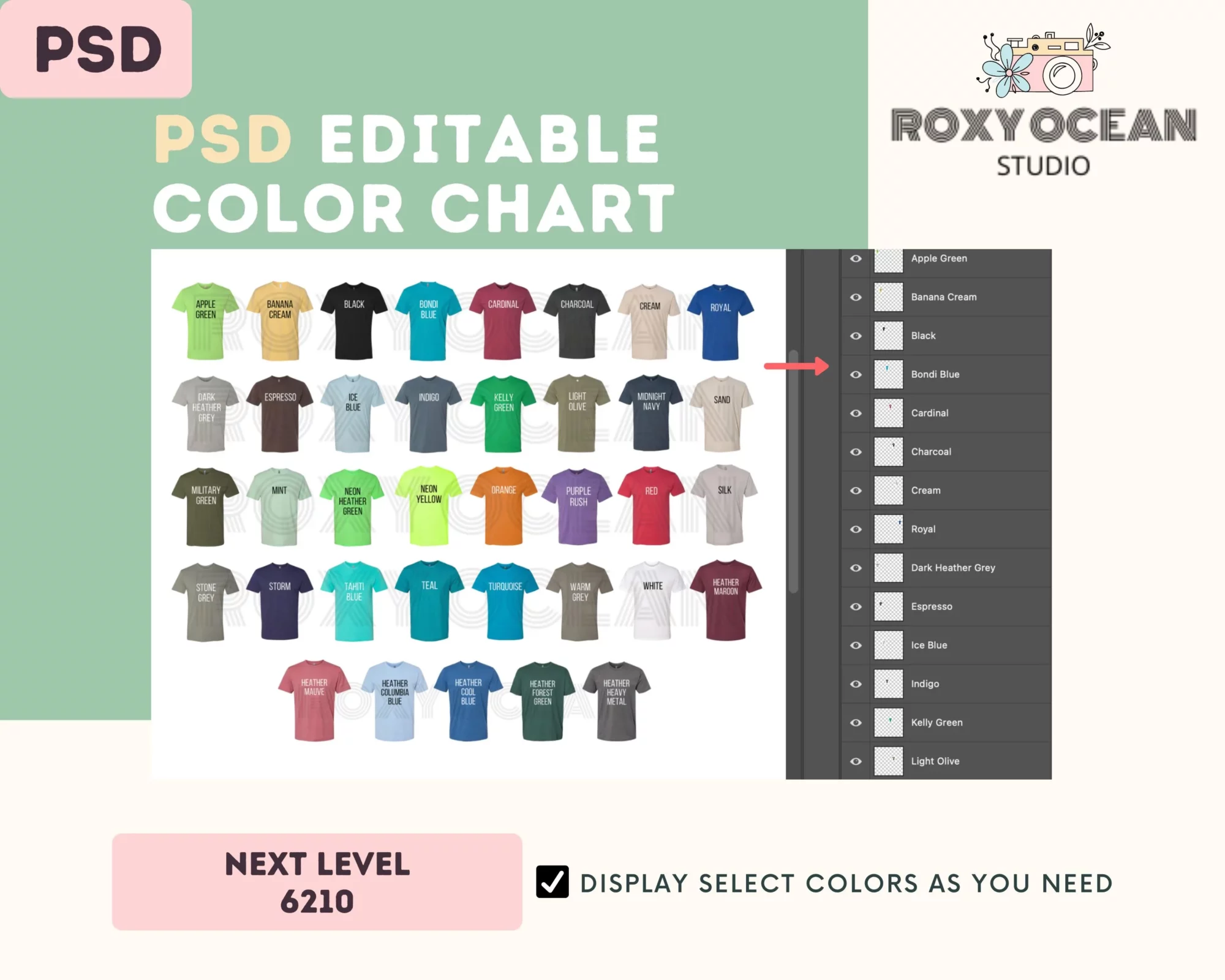 Editable Next Level 6210 Color + Size Chart - Image 3