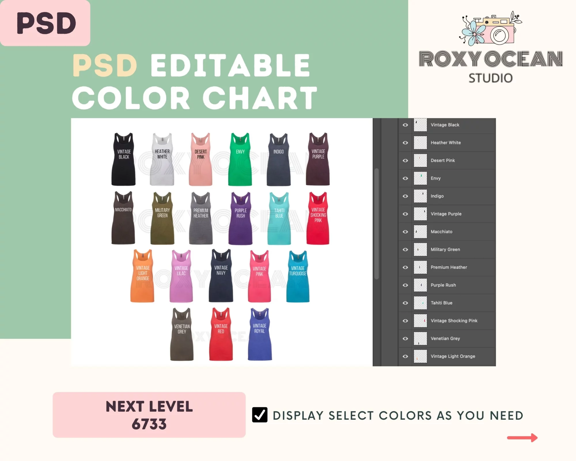 Editable Next Level 6733 Color + Size Chart - Image 3