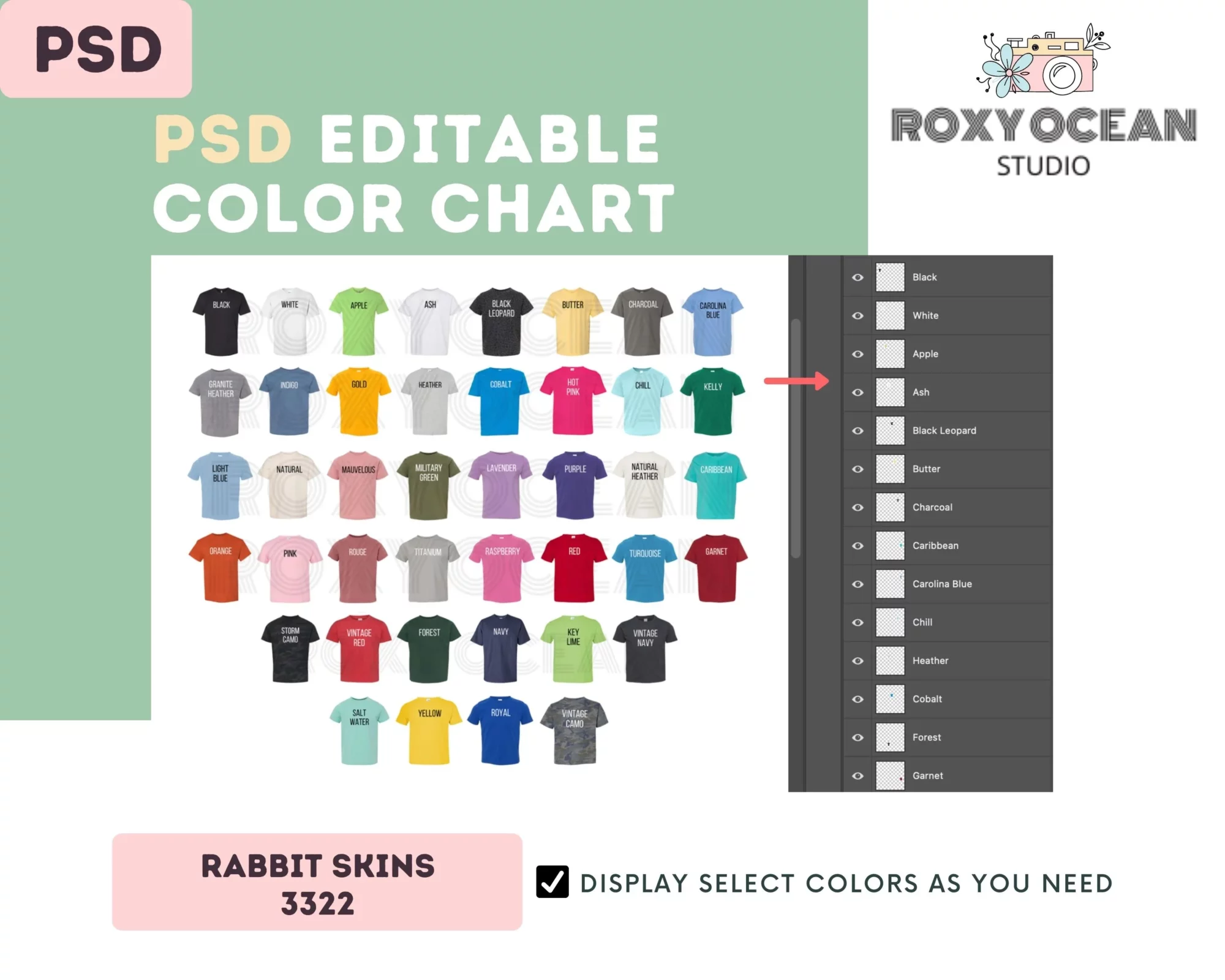 Editable Rabbit Skins 3322 Color + Size Chart - Image 3