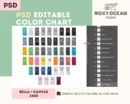 Editable Bella Canvas 3480 Color + Size Chart