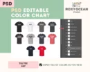 Editable Tultex 207 Color + Size Chart