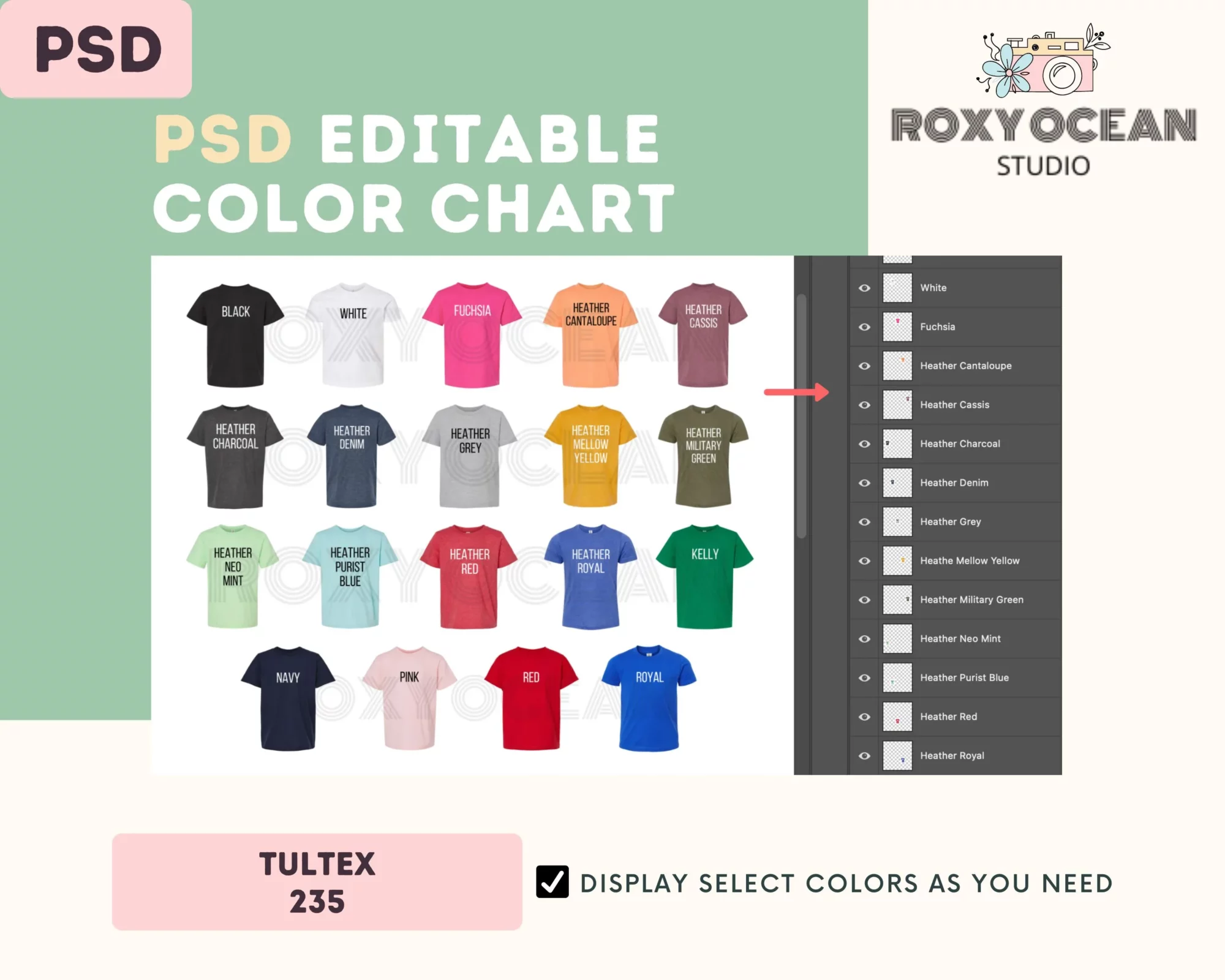 Editable Tultex 235 Color + Size Chart - Image 3