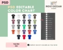 Editable Tultex 241 Color + Size Chart