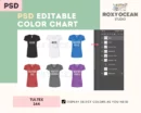 Editable Tultex 244 Color + Size Chart