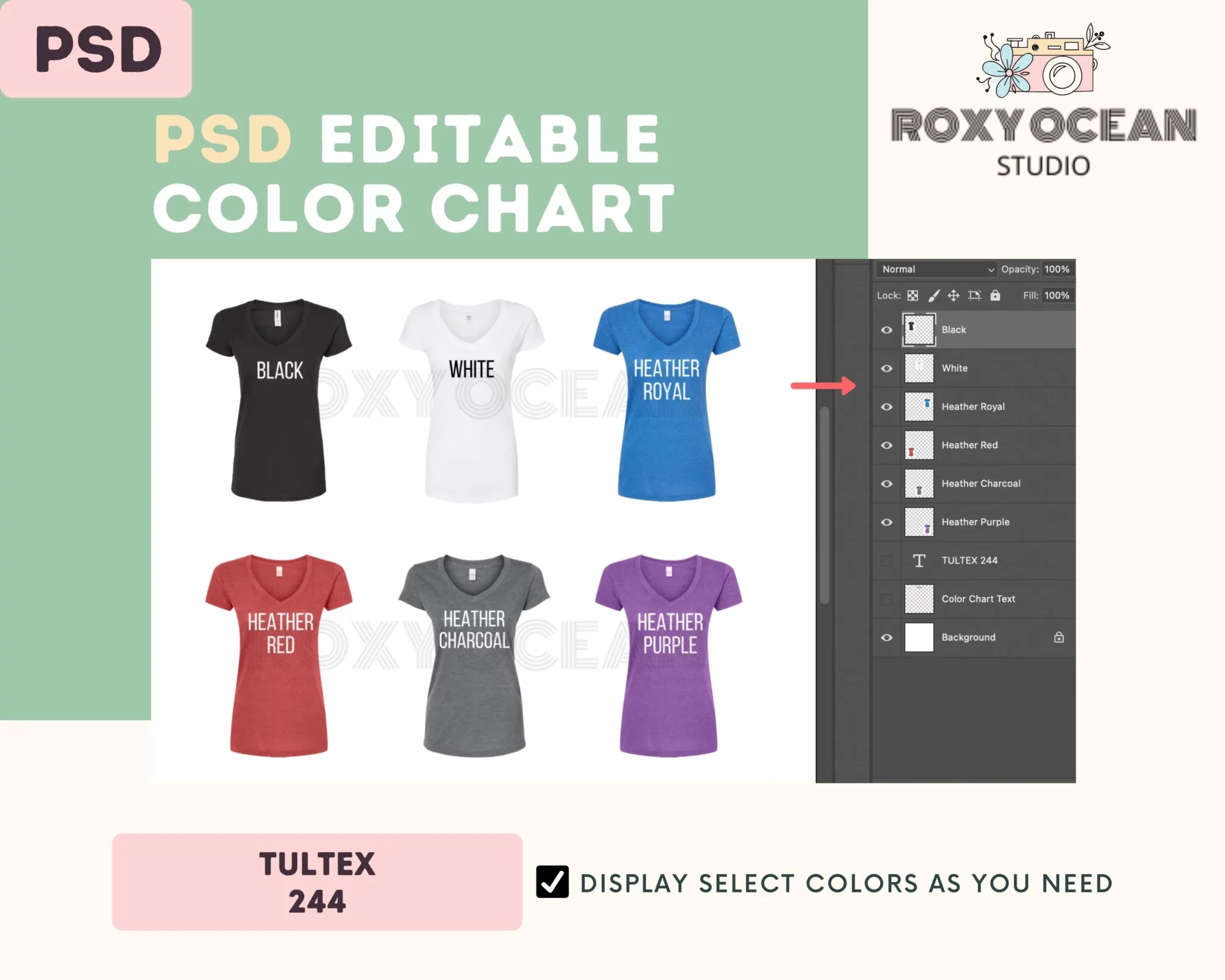 Editable Tultex 244 Color + Size Chart - Image 3