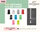 Editable Bella Canvas 3480Y Color + Size Chart