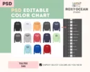 Editable Tultex 340 Color + Size Chart