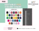 Editable Jerzees 29LSR Color + Size Chart