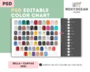 Editable Bella Canvas 3501 Color + Size Chart