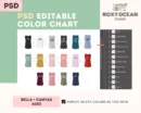 Editable Bella Canvas 6003 Color + Size Chart