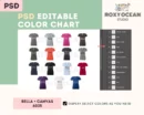 Editable Bella Canvas 6035 Color + Size Chart