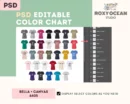 Editable Bella Canvas 6405 Color + Size Chart