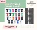 Editable Bella Canvas 8413 Color + Size Chart