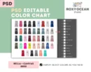 Editable Bella Canvas 8800 Color + Size Chart