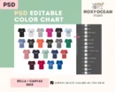 Editable Bella Canvas 8815 Color + Size Chart