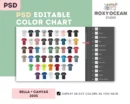 Editable Bella Canvas 3005 Color + Size Chart