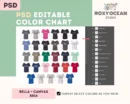 Editable Bella Canvas 8816 Color + Size Chart