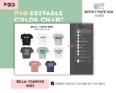 Editable Bella Canvas 8882 Color + Size Chart