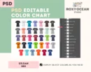 Editable Gildan 880 Color + Size Chart