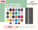 Editable Gildan 2400B Color + Size Chart