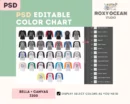 Editable Bella Canvas 3200 Color + Size Chart