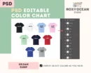 Editable Gildan 5100P Color + Size Chart