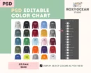 Editable Gildan 5400 Color + Size Chart