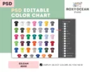 Editable Gildan 8000 Color + Size Chart