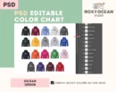 Editable Gildan 18500B Color + Size Chart