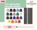 Editable Gildan 18600 Color + Size Chart