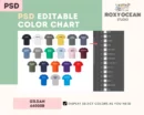 Editable Gildan 64000B Color + Size Chart