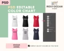 Editable Gildan 64200L Color + Size Chart