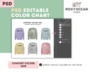 Editable Comfort Colors 1545 Color + Size Chart