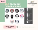 Editable Bella Canvas 3200Y Color + Size Chart